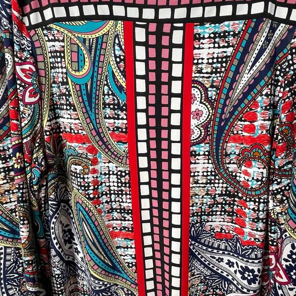 Beige by eci geometric grafittie dress 14 black red blue - Picture 3 of 8